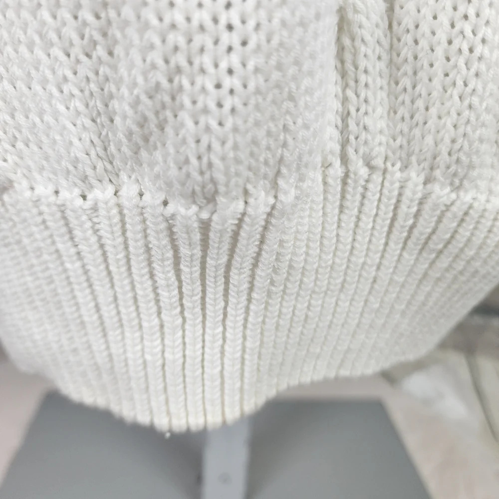 Vintage Abercrombie & Fitch Cotton Cable Knit VNeck Sweater Vest Ivory Large - Picture 9 of 15
